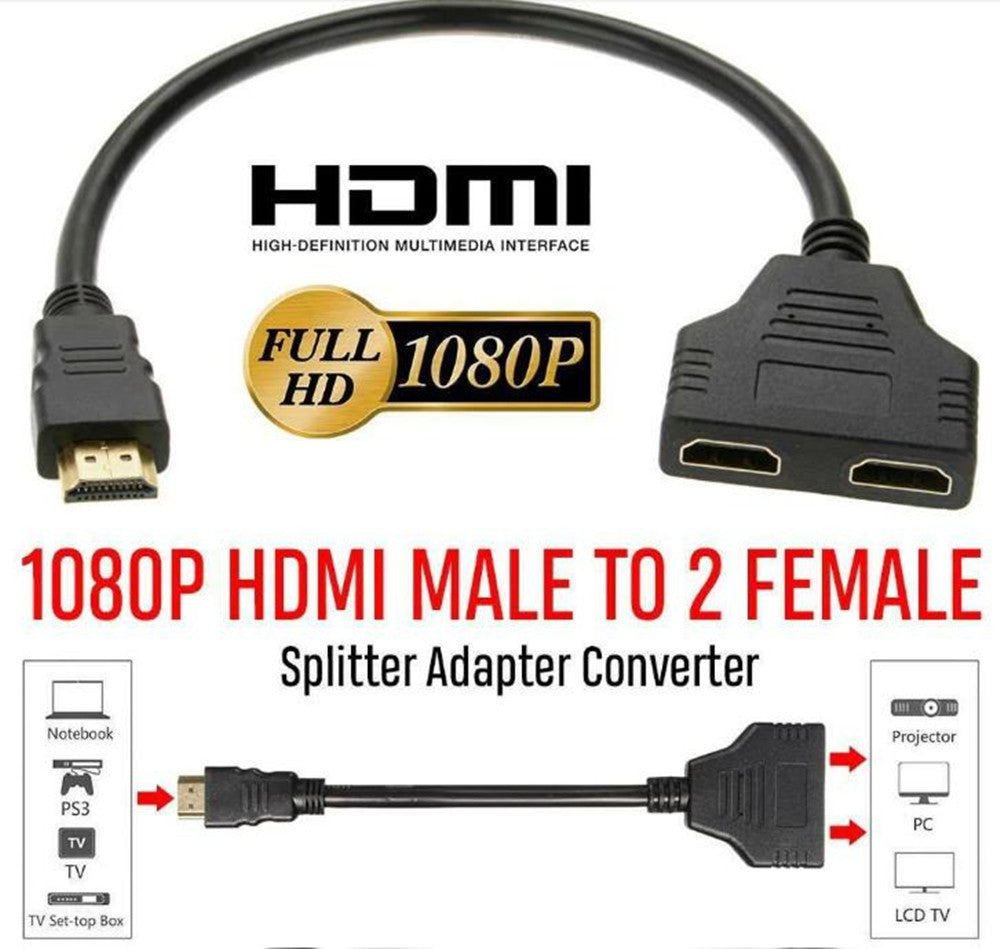 Convertisseur adaptateur répartiteur HDMI mâle vers 2 ports HDMI femelle Convertisseur adaptateur répartiteur HDMI mâle vers 2 ports HDMI femelle